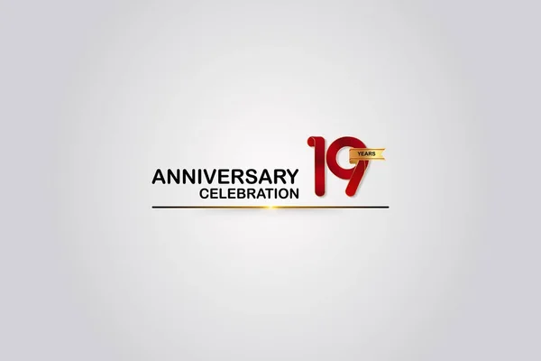 Logotype Anniversaire Ans Avec Une Couleur Rouge Élégante Ruban Isolé — Image vectorielle