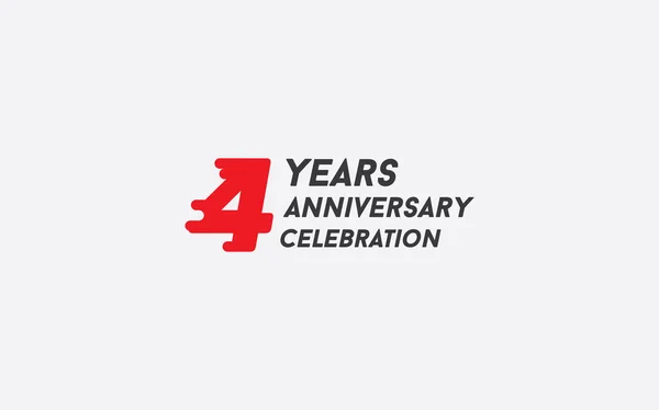 Lat Anniversary Celebration Logotyp Ilustracji Wektorowych Odrobina Numer Czerwony Białym — Wektor stockowy