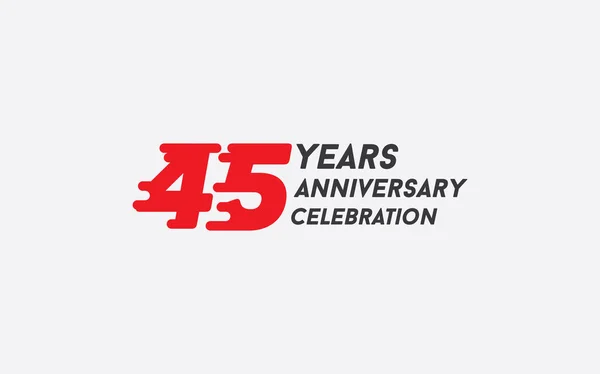 Χρόνια Επέτειο Εορτασμού Λογότυπο Εικονογράφηση Διάνυσμα Κόκκινη Πιτσιλιά Αριθμός Απομονώνονται — Διανυσματικό Αρχείο