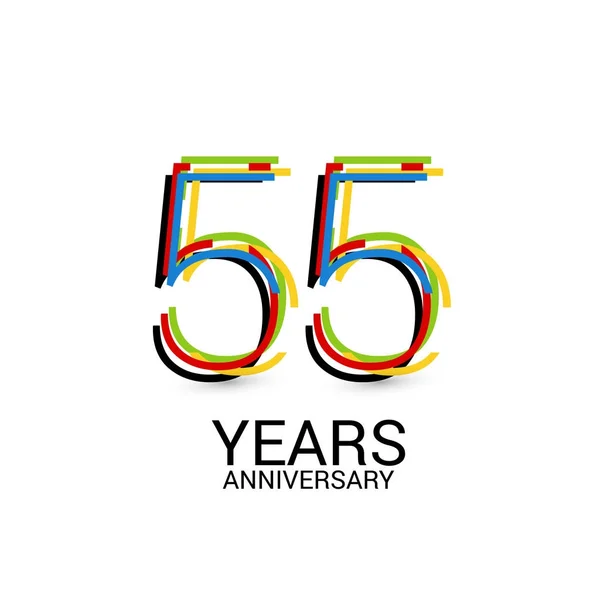 Años Aniversario Colorido Logotipo Celebración Aislado Sobre Fondo Blanco — Archivo Imágenes Vectoriales