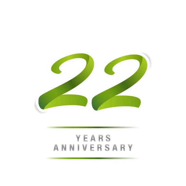 Celebración Del Logotipo Del Aniversario Verde Años Ilustración Vectorial Aislada — Vector de stock