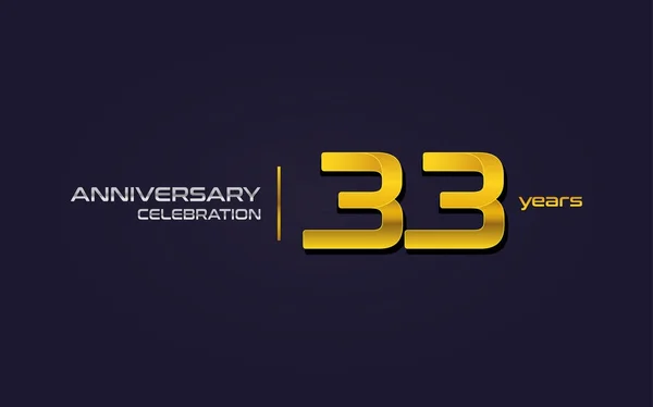 Anos Celebração Aniversário Logotipo Amarelo Ilustração Vetorial Fundo Roxo Escuro —  Vetores de Stock