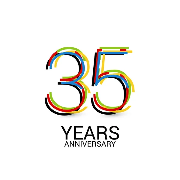Anos Aniversário Colorido Logotipo Celebração Isolado Fundo Branco — Vetor de Stock