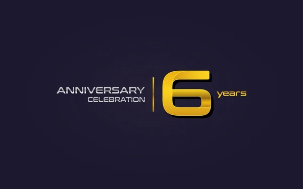 Logo Celebración Del Aniversario Años Amarillo Ilustración Vectorial Sobre Fondo — Vector de stock