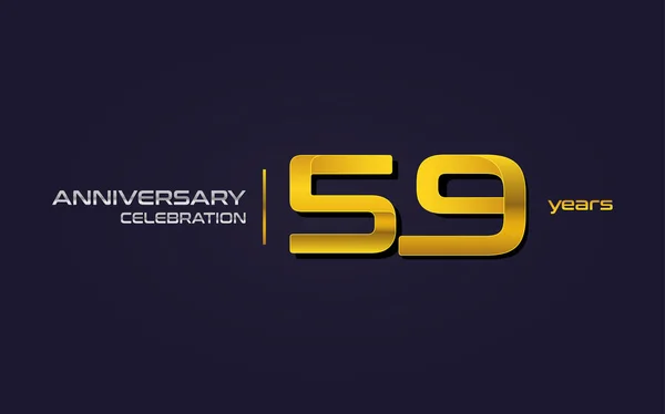 Lat Anniversary Celebration Logo Żółty Ilustracji Wektorowych Ciemnym Tle Fioletowy — Wektor stockowy