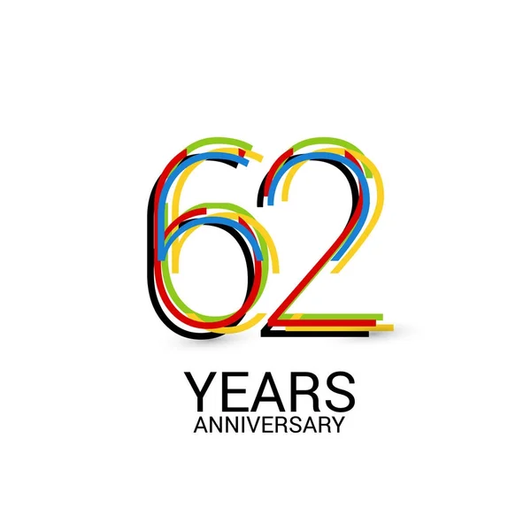 Anos Aniversário Colorido Logotipo Celebração Isolado Fundo Branco —  Vetores de Stock