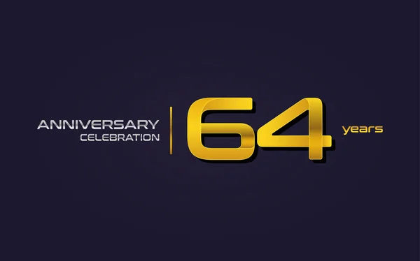 Lat Anniversary Celebration Logo Żółty Ilustracji Wektorowych Ciemnym Tle Fioletowy — Wektor stockowy