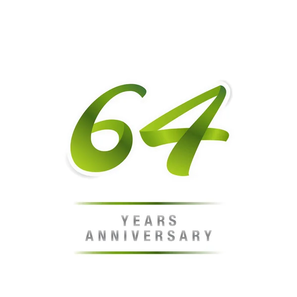 Years Green Anniversary Logo Celebration Vector Illustration Isolated White Background — Stock Vector