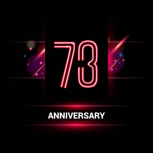 Anni Anniversario Disegno Del Logo Vettoriale Utilizzando Stile Neon Con — Vettoriale Stock