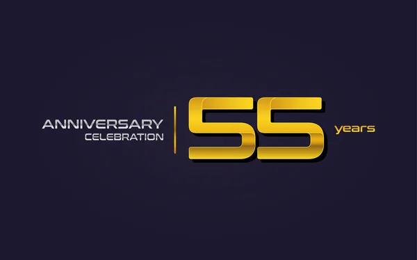 Yıl Yıldönümü Kutlama Logo Sarı Koyu Mor Zemin Üzerine Vektör — Stok Vektör