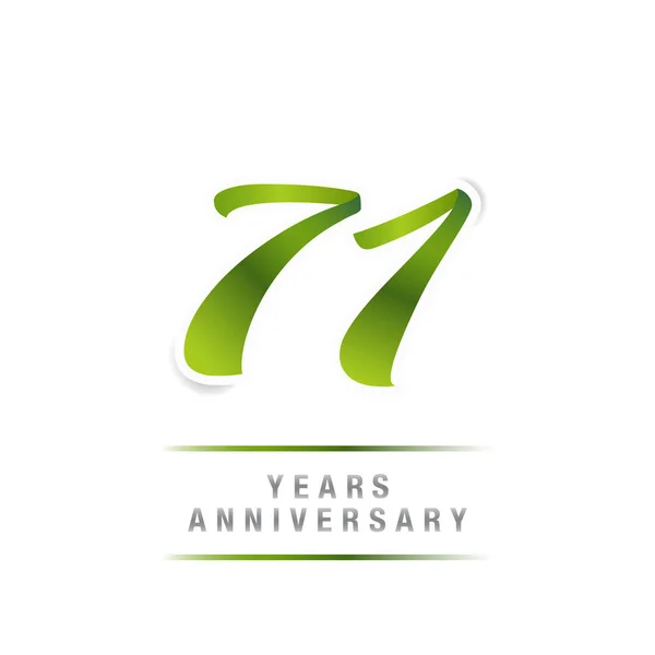 Years Green Anniversary Logo Celebration Vector Illustration Isolated White Background — Stock Vector