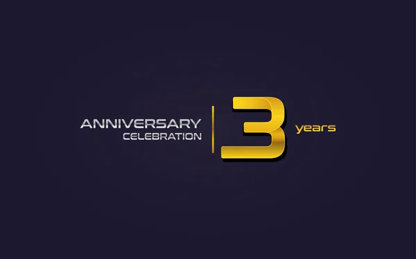 Jaar Verjaardag Viering Logo Geel Vectorillustratie Donkere Paarse Achtergrond — Stockvector
