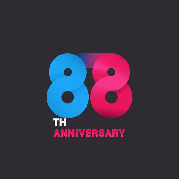 Celebración Del Logotipo Del 88º Aniversario Ilustración Vectores Diseño Plano — Archivo Imágenes Vectoriales