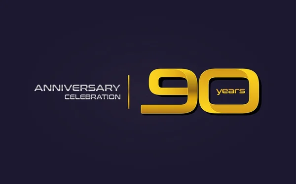 Logo Oslav Výročí Let Žlutá Vektorové Ilustrace Tmavě Fialovém Pozadí — Stockový vektor