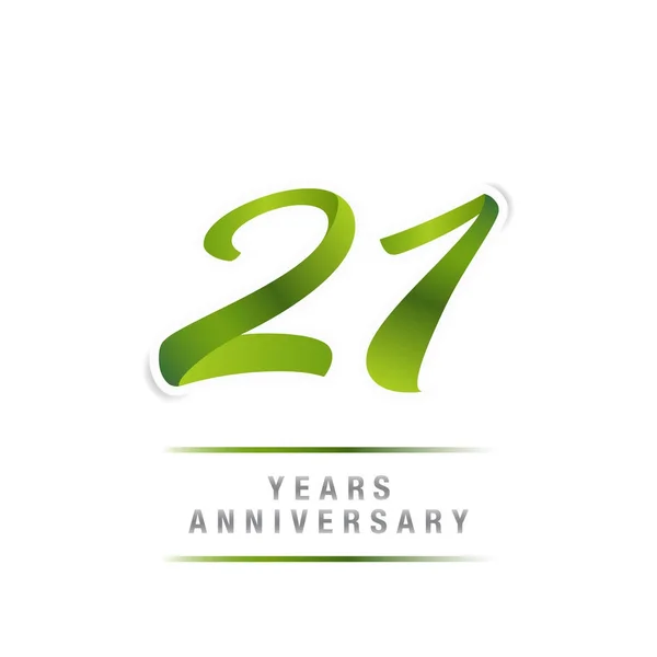 年緑周年ロゴ記念 白い背景で隔離のベクトル図 — ストックベクタ