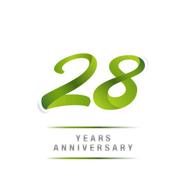Celebrazione Del Logo Dell Anniversario Verde Anni Illustrazione Vettoriale Isolata — Vettoriale Stock