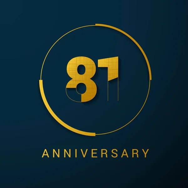 Anos Anniversary Vector Logo Design Ilustração Vetorial Fundo Escuro —  Vetores de Stock