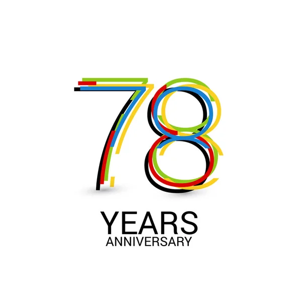 Years Anniversary Colorful Logo Celebration Isolated White Background — Stock Vector