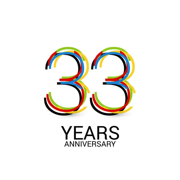 Years Anniversary Colorful Logo Celebration Isolated White Background — Stock Vector