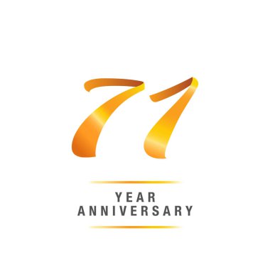 71 yıl altın yıldönümü kutlama logosu, beyaz arka plan üzerinde izole vektör çizim
