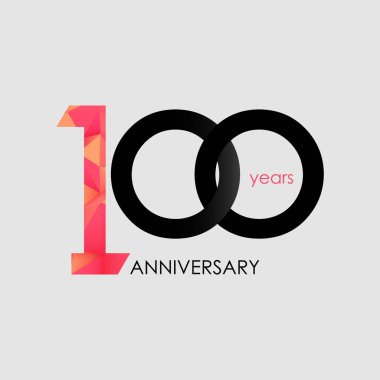 100 yıl yıldönümü geometrik tarzı ile vektör çizim renkli düşük Poli tasarımıyla 
