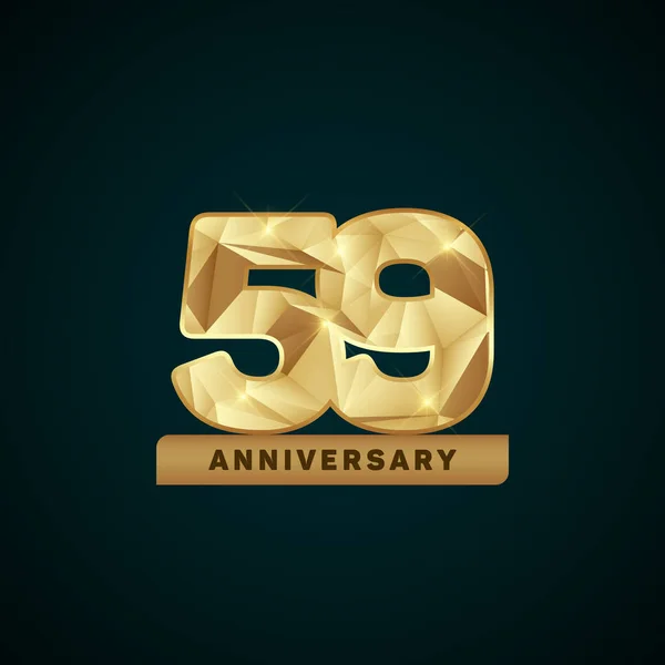 59 ans Golden Anniversary Logotype — Image vectorielle