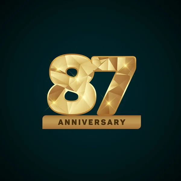 87 Ans Golden Anniversaire Logotype — Image vectorielle