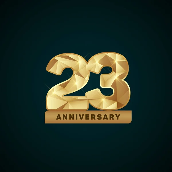 Logotype anniversaire d'or de 23 ans — Image vectorielle