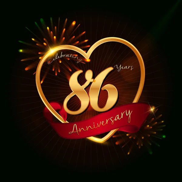 Logo aniversario 86 años — Vector de stock