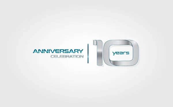 Anni Argento Anniversario Celebrazione Logo Illustrazione Vettoriale Isolato Sfondo Bianco — Vettoriale Stock