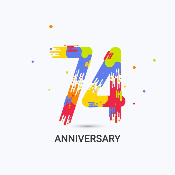 Años Aniversario Celebración Del Logotipo Color Splash Aislado Fondo Blanco — Vector de stock