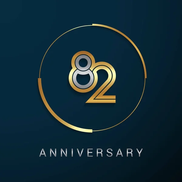 82 jaar verjaardag Logotype — Stockvector