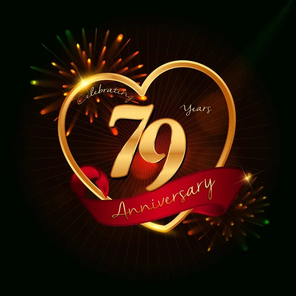 79 anos logotipo aniversário —  Vetores de Stock