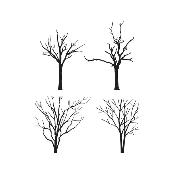 Arbres Secs Pour Halloween Carte Fond Illustration Vectorielle — Image vectorielle