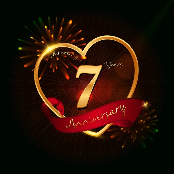 Logo aniversario 7 años — Archivo Imágenes Vectoriales