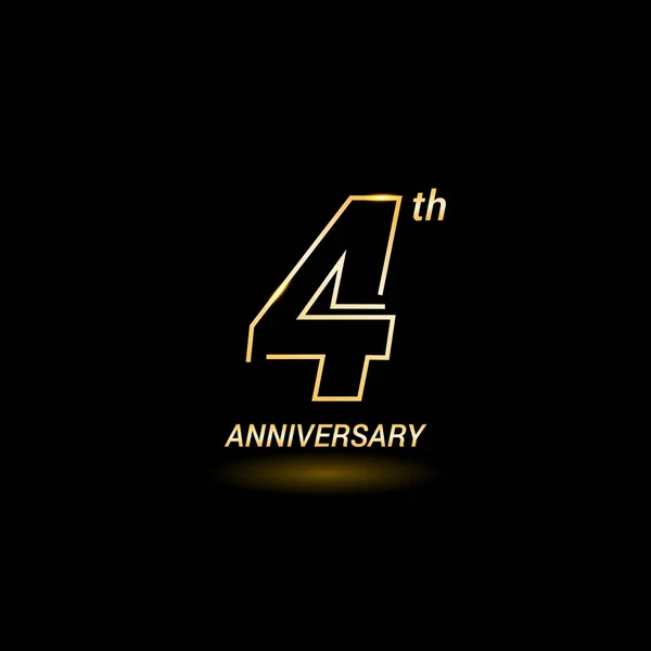 4 anos logotipo aniversário — Vetor de Stock