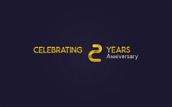 Jaar Gouden Jubileum Viering Logo Vectorillustratie Donkere Achtergrond — Stockvector