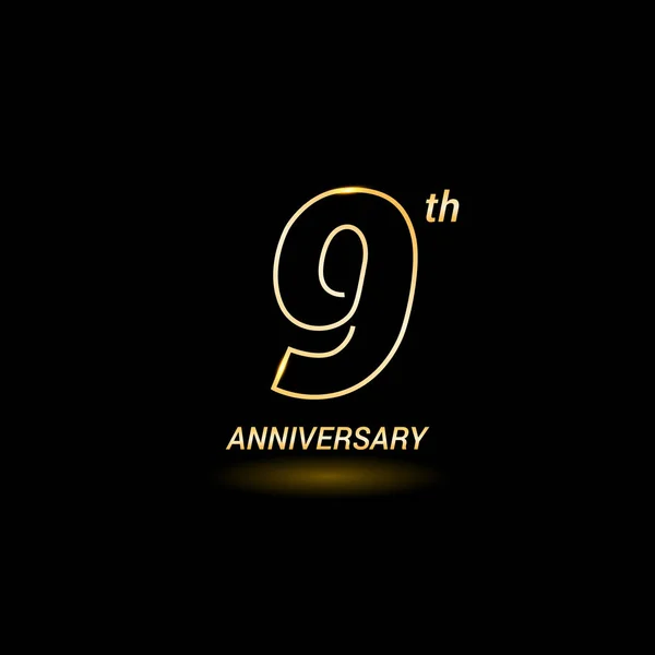 9 lat urodzinowe logo — Wektor stockowy