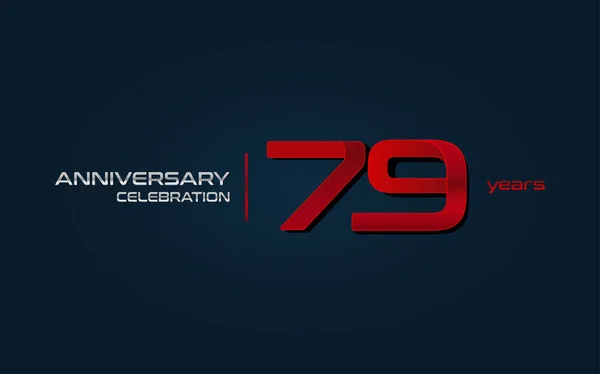 Ans Anniversaire Célébration Logo Rouge Illustration Vectorielle Sur Fond Bleu — Image vectorielle