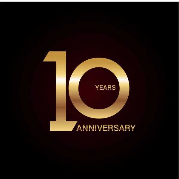 Years Gold Anniversary Celebration Simple Logo Vector Illustration Dark Background — Stock Vector