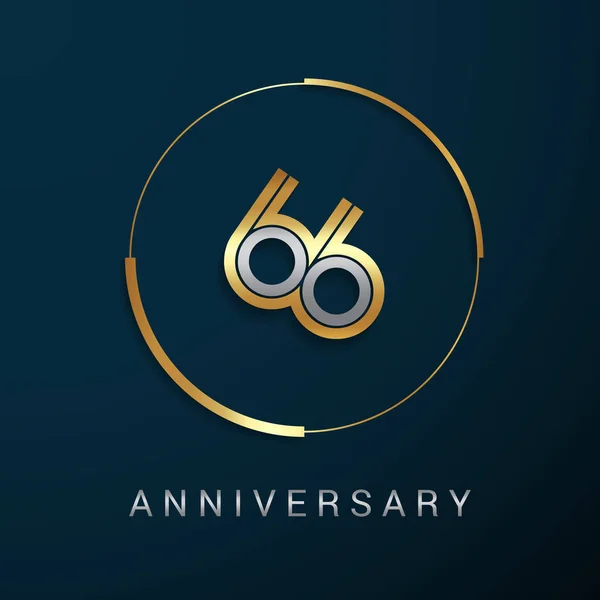 Logotipo de aniversário de 66 anos — Vetor de Stock