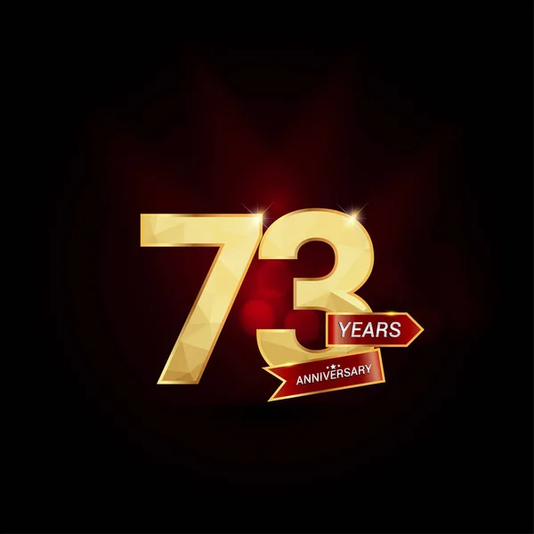 73 ans Golden Anniversary Logo — Image vectorielle