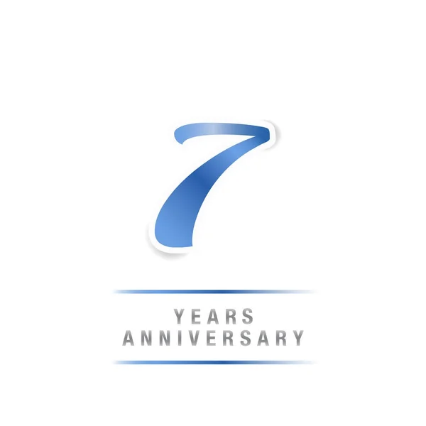 Plantilla Logotipo Azul Celebración Años Ilustración Vectorial Aislada Sobre Fondo — Vector de stock
