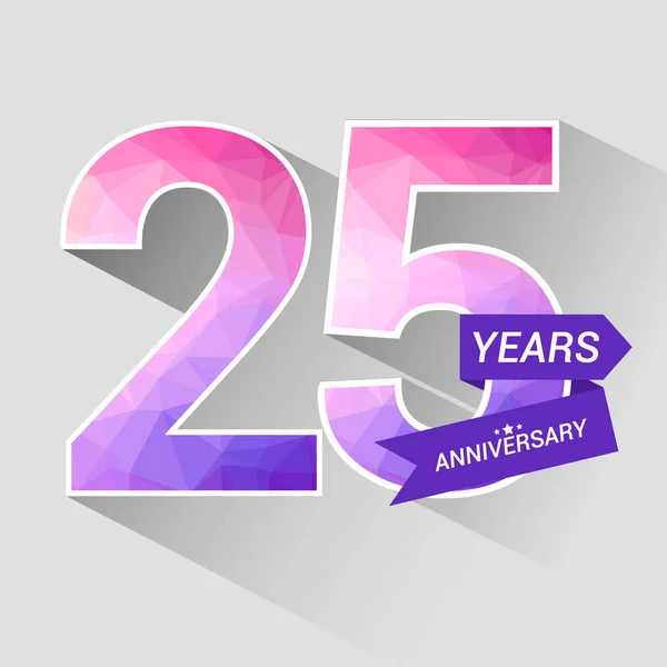 Years Anniversary Logo Low Poly Design Colorful Vector Illustration Grey — Stock Vector