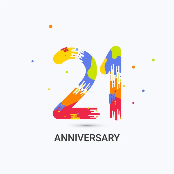 Años Aniversario Splash Celebración Del Logotipo Color Aislado Fondo Blanco — Vector de stock
