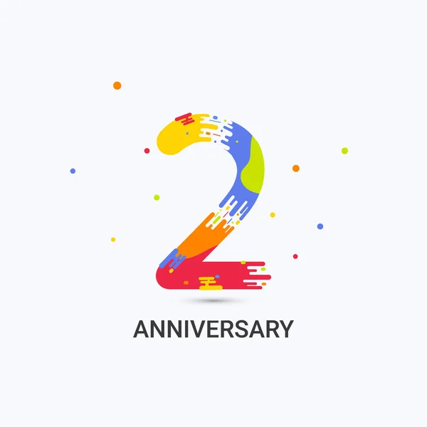 Años Aniversario Celebración Del Logotipo Colores Chapoteo Aislado Sobre Fondo — Vector de stock