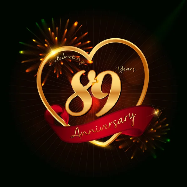 89 Años logo aniversario — Vector de stock