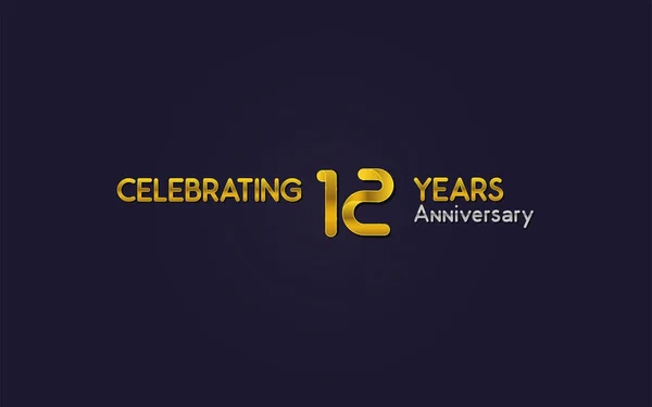 Anos Logotipo Celebração Aniversário Ouro Ilustração Vetorial Fundo Escuro —  Vetores de Stock