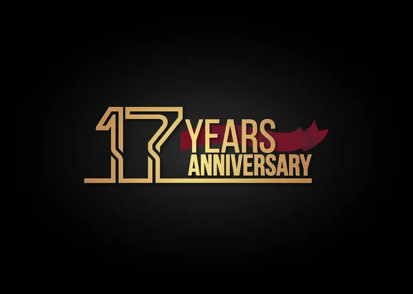 17 let výročí oslav logotyp — Stockový vektor
