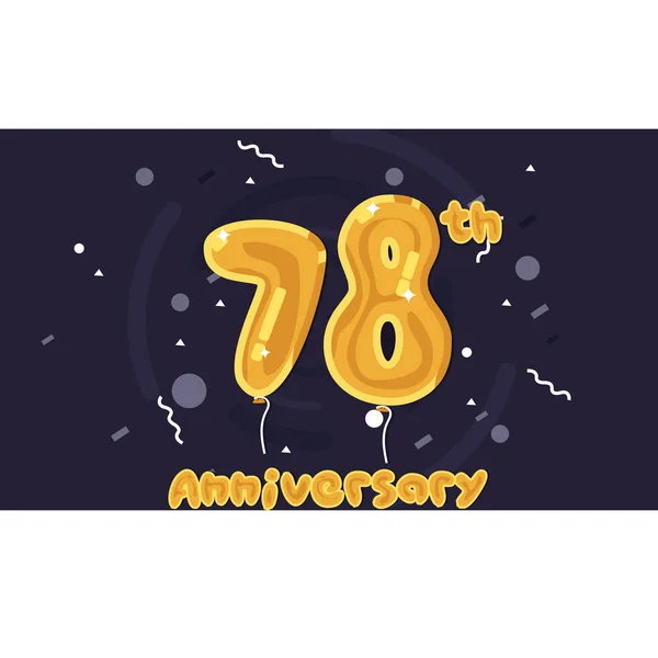 Años Logo Celebración Del Aniversario Color Globo Lámina Amarilla Ilustración — Vector de stock